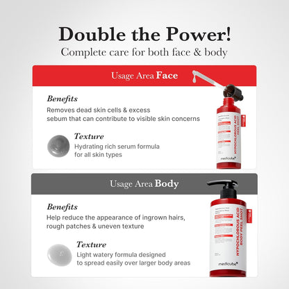 HYPOCHLOROUS ACID PEEL SHOT AND HYPOCHLOROUS ACID BODY PEEL SHOT